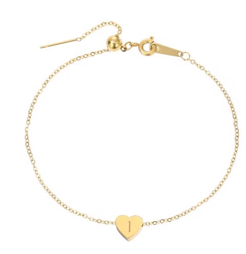 Armband Heart Simple i titan och stål, pläterat med 18K guld och även sliver