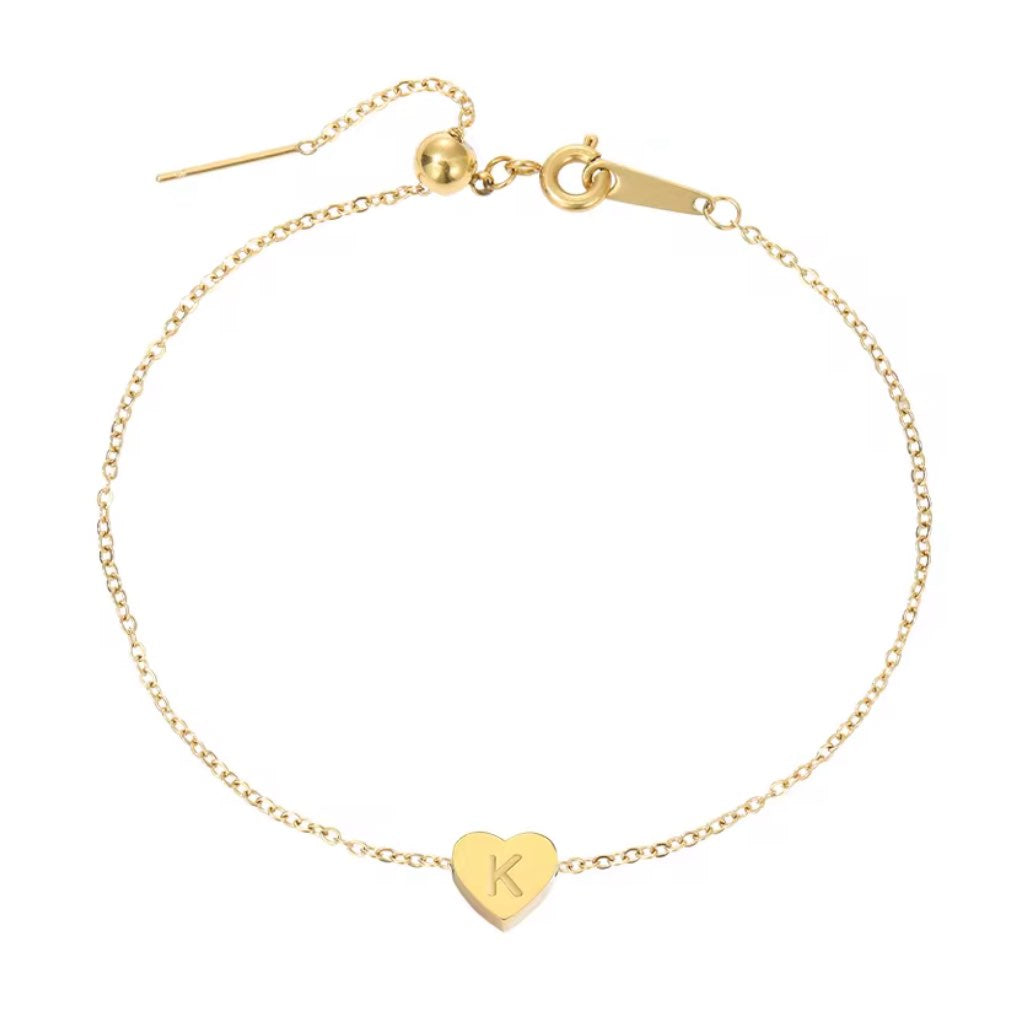 Armband Heart Simple i titan och stål, pläterat med 18K guld och även sliver