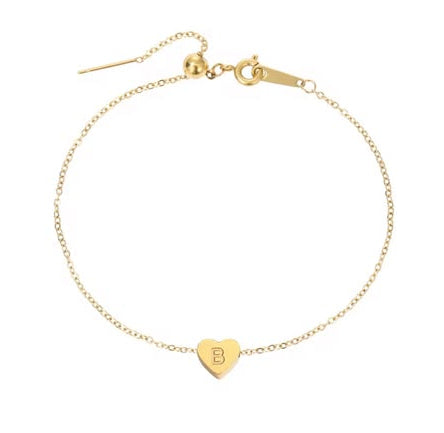 Armband Heart Simple i titan och stål, pläterat med 18K guld och även sliver