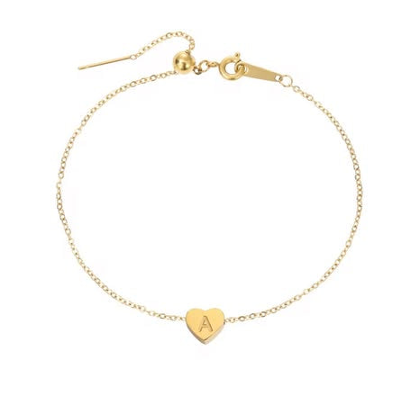Armband Heart Simple i titan och stål, pläterat med 18K guld och även sliver