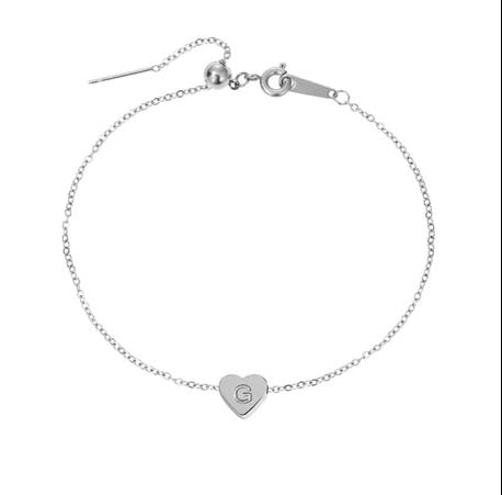 Armband Heart Simple i titan och stål, pläterat med 18K guld och även sliver