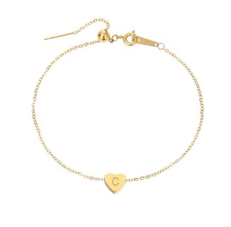 Armband Heart Simple i titan och stål, pläterat med 18K guld och även sliver