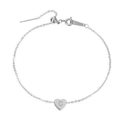 Armband Heart Simple i titan och stål, pläterat med 18K guld och även sliver