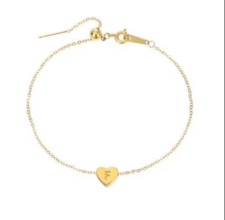Armband Heart Simple i titan och stål, pläterat med 18K guld och även sliver