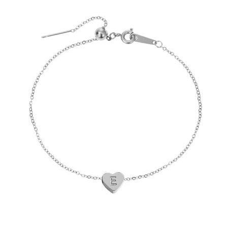 Armband Heart Simple i titan och stål, pläterat med 18K guld och även sliver