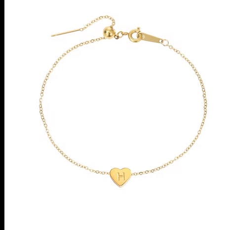Armband Heart Simple i titan och stål, pläterat med 18K guld och även sliver