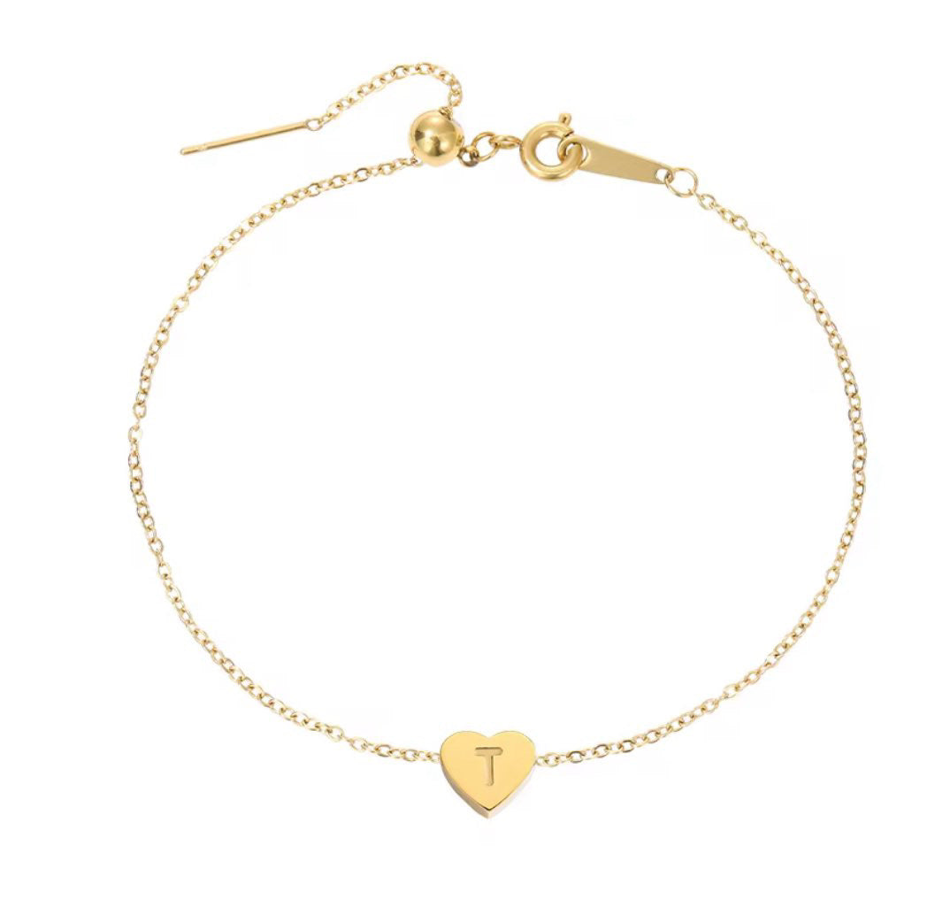Armband Heart Simple i titan och stål, pläterat med 18K guld och även sliver
