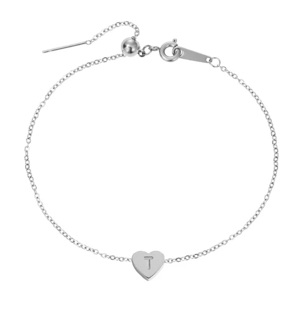 Armband Heart Simple i titan och stål, pläterat med 18K guld och även sliver