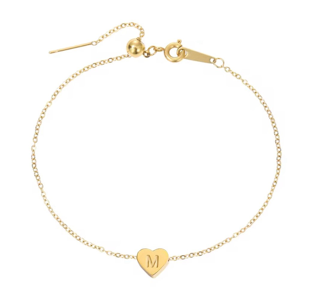 Armband Heart Simple i titan och stål, pläterat med 18K guld och även sliver